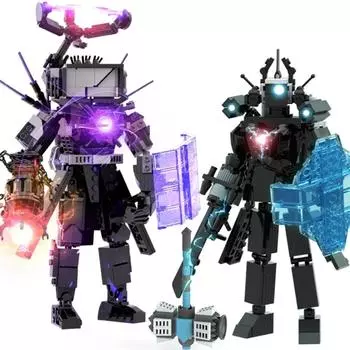 Skibidi Building Blocks Toys - Cameraman/Titan/Clock King Анимационные фигурки Модель, DIY Сборные кирпичи для мальчиков, девочек, детей, рождение