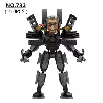 Skibidi Туалет Обновленный Шокирующий Меха Строительные Блоки Собранные Кирпичи Игрушки для Мальчиков Рождественские Подарки