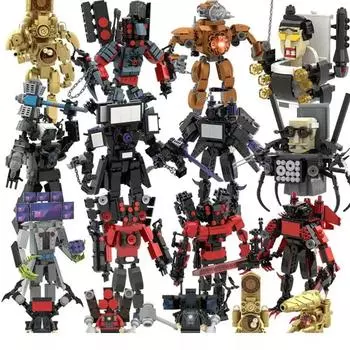 Skibidi Туалет Строительный блок Игра Ужасы Спикермен Боссы Камара Титан Телевизионный Человек Мультфильм Кукла Модель Дети Хэллоуин День Рождения Подарок