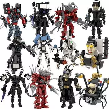 Skibidi Туалет Титан ТВ Человек Спикер Игра Ужасов Боссы Камара Строительный Блок Мультяшная Кукла Модель Дети День Рождения Хэллоуин Подарок