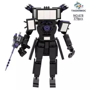 Skibidi туалетный строительный блок игрушки/игрушки для мальчиков и девочек/подарок 24CM чёрный