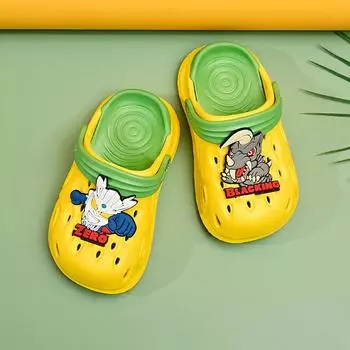 Скидка 30%: Летние туфли Dijia Boys Cartoon Hole Shoes — нескользящая, мягкая пляжная обувь для отдыха на открытом воздухе 200 inner length 20CM жёлтый