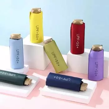 Скидка 50% Мини-зонт от солнца, небольшой карманный зонт от дождя, виниловый складной зонт, защита от ультрафиолета и ультрафиолета, козырек от солнца, карманный зонтик