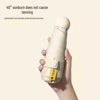 Скидка 50% на черный сверхлегкий компактный складной зонт от солнца для мужчин и женщин