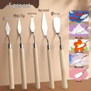 Скидка для новичков: Набор из 5 мастихинов для рисования масляной пастелью, акрилом, акварелью