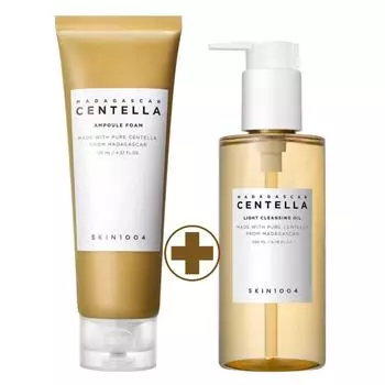Skin1004 MADAGASCAR CENTELLA AMPOULE Очищающая ПЕНКА 125 мл + Легкое очищающее масло 200 мл Foam 125ml
