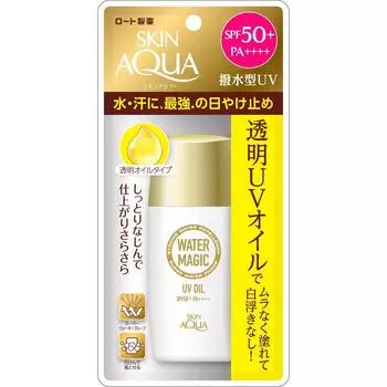 SKIN AQUA Солнцезащитный крем Water Magic Transparent UV Oil Прозрачный тип, отталкивающий воду и пот 50 мл водостойкий водоотталкивающий (SPF50 + PA ++++) Супер