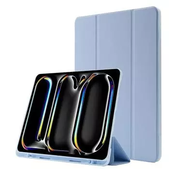 Skin Feel Tri-fold Leather Tablet Case with Pen Slot For iPad Pro 11 2024 чёрный