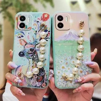 Skin-friendly feel protective case Phone Case For Redmi A1 4G Pearl bracelet Simplicity Skin feel silicone Solid color Redmi A1 4G