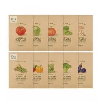 Skinfood [10 планов] Skinfood маска для су-вида, 10 листов. Выберите 1 из 10 типов. [Осветление] Помидор, 10 листов.