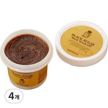 SKINFOOD Black Sugar Mask Смываемая маска, 1 упаковка, 4 шт.