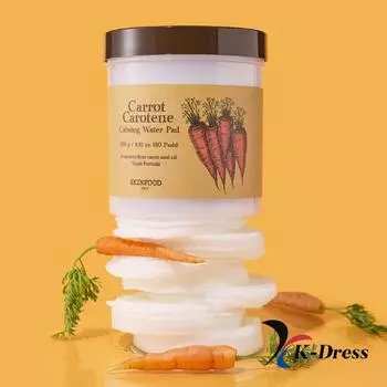 Skinfood Carrot Carotene Успокаивающая водная подушечка (60 листов) 1 PCS