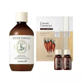 [Skinfood] Пантотеновая вода тоник с петрушкой 300 мл + подарок (2 Эссенции 14 мл + Маска с морковью/желудем/королевским медом)