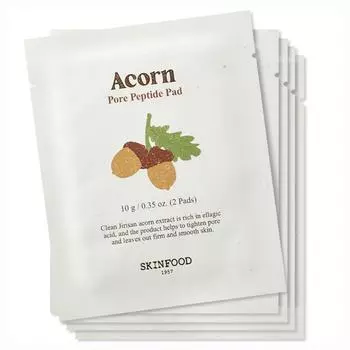 SKINFOOD Прокладки Acorn Pore Peptide портативные 2шт 10г, 1шт, 5шт
