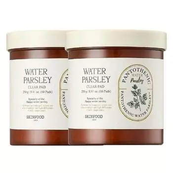 SKINFOOD Water Parsley Pads 60 sheets Pantothenic Water Parsley Clear + company s alcohol pad, 60 sheets, 2 boxes