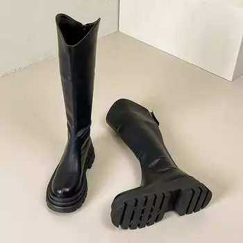 Skinny but knee boots children s long boots season new high heel thick sole knight thin boots trendy girl 35