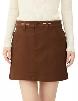 Skirt Cotton Stretch Dobby Check Product Wash 0 [Pearly Gates] Women s / 055-3234002 050_Brown [S]