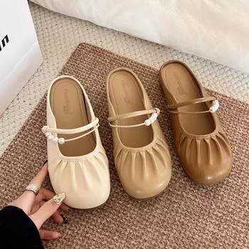 Skirt evening shoes spring and summer Mary Jane women s shoes with new soft-soled single shoes small fragrant retro light mouth silver 35 коричневый