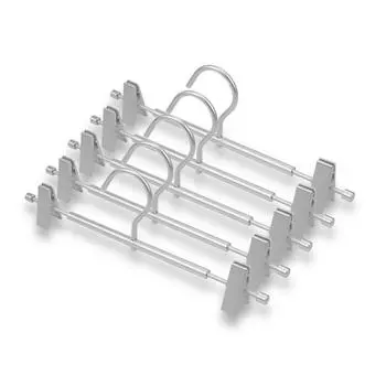 Skirt Pants Hangers Space Saving Metal Skirt Hanger with Fastern Clips Pants Trouser Hangers Closet Organizer