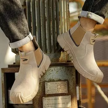 Склад Дешево Оптовая Промышленная Натуральная Кожа Удобные Защитные Ботинки Сварочные Рабочие Ботинки Нескользящие серый