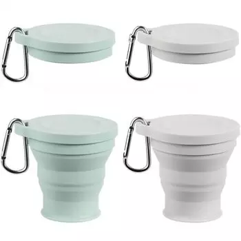 Складная 2-х водная портативная кофейная складная чашка с термоскладыванием и удобным силиконовым покрытием для предотвращения падения для зеленой серой чашки, частей, чашки, чашки, крышки,