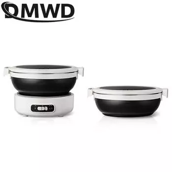 Складная электрическая кастрюля для приготовления пищи 1,2 л портативная мультиварка дорожная рисоварка сплит-пот мини-плита из нержавеющей стали электрическая сковорода 220V чёрный