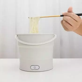 Складная электрическая плита 110 В/220 В, мини-многофункциональная пароварка для приготовления пищи, машина для приготовления пищи в общежитии, плита для лапши для Trave EU белый