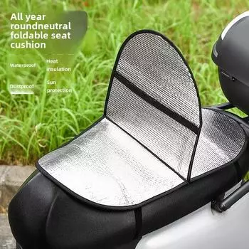 Складная электрическая подушка для сиденья мотоцикла, водонепроницаемая, защита от солнца, теплоизоляция, утолщенное сиденье для автомобиля на аккумуляторе, сезоны