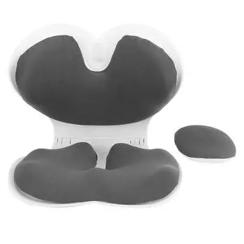 Складная эргономичная подушка для стула с поддержкой поясницы и спины, подушка для сиденья для длительного сидения в офисных креслах темно серый