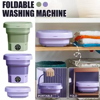 Складная автоматическая стиральная машина бочечного типа, портативные дорожные общежития, большая емкость 8 л One Size фиолетовый