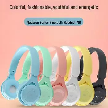 Складная беспроводная Bluetooth-гарнитура Y08 для детей и студентов светло-зеленый