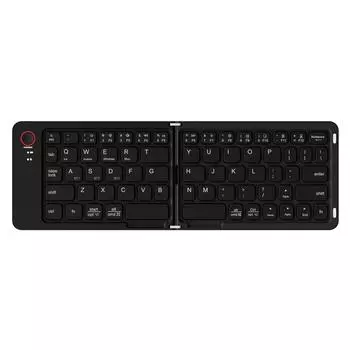 Складная Bluetooth-клавиатура, Складная Беспроводная Портативная Полноразмерная Клавиатура - Переключается на 3 устройства, Ультратонкая для путешествий One Size чёрный