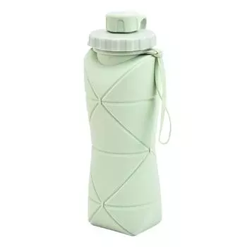 Складная бутылка для воды 600 мл, пищевой силикон, широкое горлышко, безопасная детская бутылка для воды для кемпинга