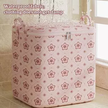 Складная бытовая сумка для хранения большой емкости из нетканого материала, органайзер для шкафа, можно использовать для одеяла, одежды, игрушек 80L