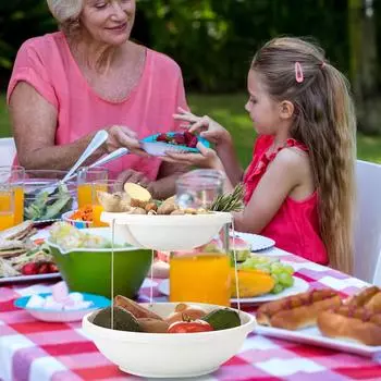 Складная чаша для вечеринки 2-х ярусные декоративные пластиковые шары для подачи закусок и фруктов One Size синий