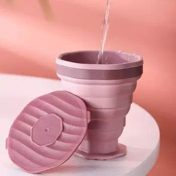 Складная чашка 220 мл, БЕСПЛАТНО BPA, пищевая силиконовая чашка для воды, портативная телескопическая чашка для путешествий, кемпинга, кофейные чашки, кружка для питья 1pc