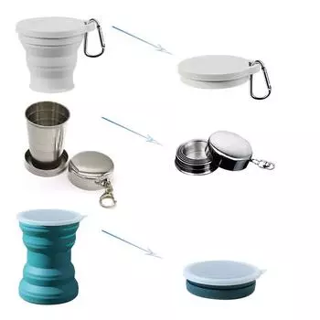 Складная чашка для воды, портативная выдвижная бутылка для воды в помещении, складная чашка для кемпинга 75ml