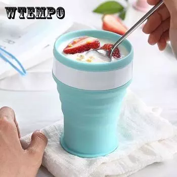 Складная чашка для воды, силиконовая портативная выдвижная складная чашка для воды, для путешествий на открытом воздухе, компрессионная чашка большой емкости, портативная чашка для путешествий S синий