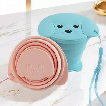 Складная чашка, портативная чашка для занятий спортом на открытом воздухе, пищевая усадочная чашка для полоскания, силиконовая складная чашка для путешествий Silicone cover красный