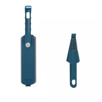 Складная чистящая щетка, бытовая чистящая щетка, многофункциональная чистящая тряпка с вращающейся ручкой синий