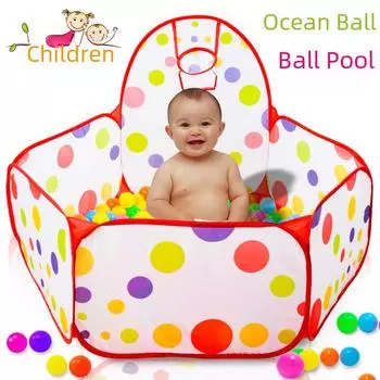 Складная детская игрушечная палатка Little Fat Baby с бассейном с шариками Ocean Ball и рамой для стрельбы для удобства хранения. 90cm Netball Pool