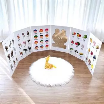 Складная детская ширма Cotton Bunny Real-Life, 5 слоев (Предоставляется 1 дополнительный уровень) + Безопасная ручка для зеркала с кроликом, функция Tummy Time, корейские игрушки