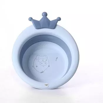 Складная детская ванночка для лица с рисунком, переносное ведро для купания, складная ванна для детей, светло-голубая светло-синий