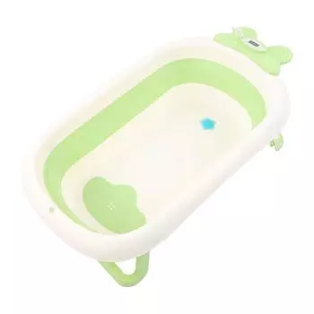 Складная детская ванночка со сливным отверстием в форме кролика для младенцев, ванночка для путешествий, большая зеленая зелёный