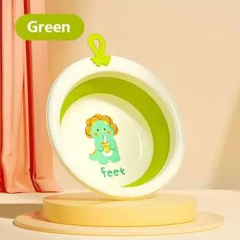 Складная детская ведро для мытья одной рукой с изображением динозавра, многоцелевая пластиковая подвесная корзина для мытья, переносная ванночка для лица младенца синий