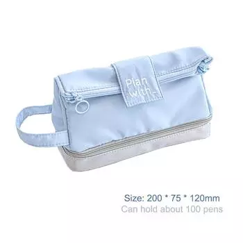 Складная двухслойная сумка для ручек Креативная простая сумка для ручек Большая вместимость Сумка для хранения канцелярских товаров Студенческий пенал Подарки