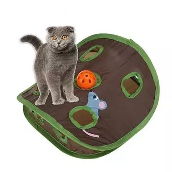 Складная игрушка для кошек с девятью отверстиями, старая мышь, кошачий коготь, забавная игрушка-туннель