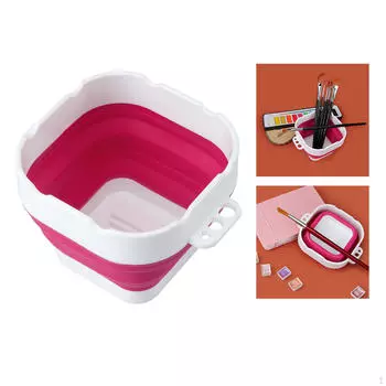 Складная кисть для мытья посуды, пластиковая складная ручка для рисования, бочка для воды, ведро, складное синий