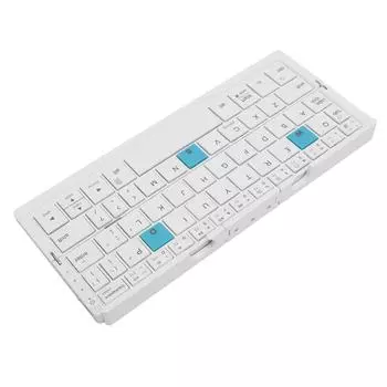 Складная клавиатура Bluetooth Складная беспроводная клавиатура с портативным карманным размером Тихая алюминиевая серебро белый