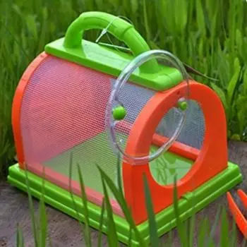 Складная клетка для насекомых с ручкой, ящик для игрушек, ловец насекомых, наблюдение за насекомыми зелёный